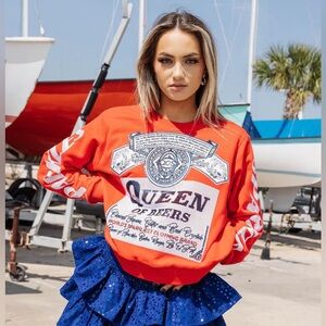 Queen of Sparkles Queen of Beer Sweatshirt - Small